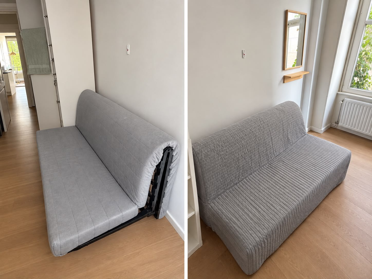 2-seat sofa-bed, Knisa light grey, Ophalen, Zo goed als nieuw, Tweepersoons