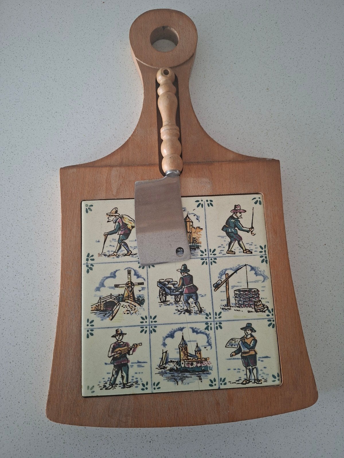 Oud Hollandse Kaasplank met Kaasbijl, Antiek en Kunst, Ophalen of Verzenden
