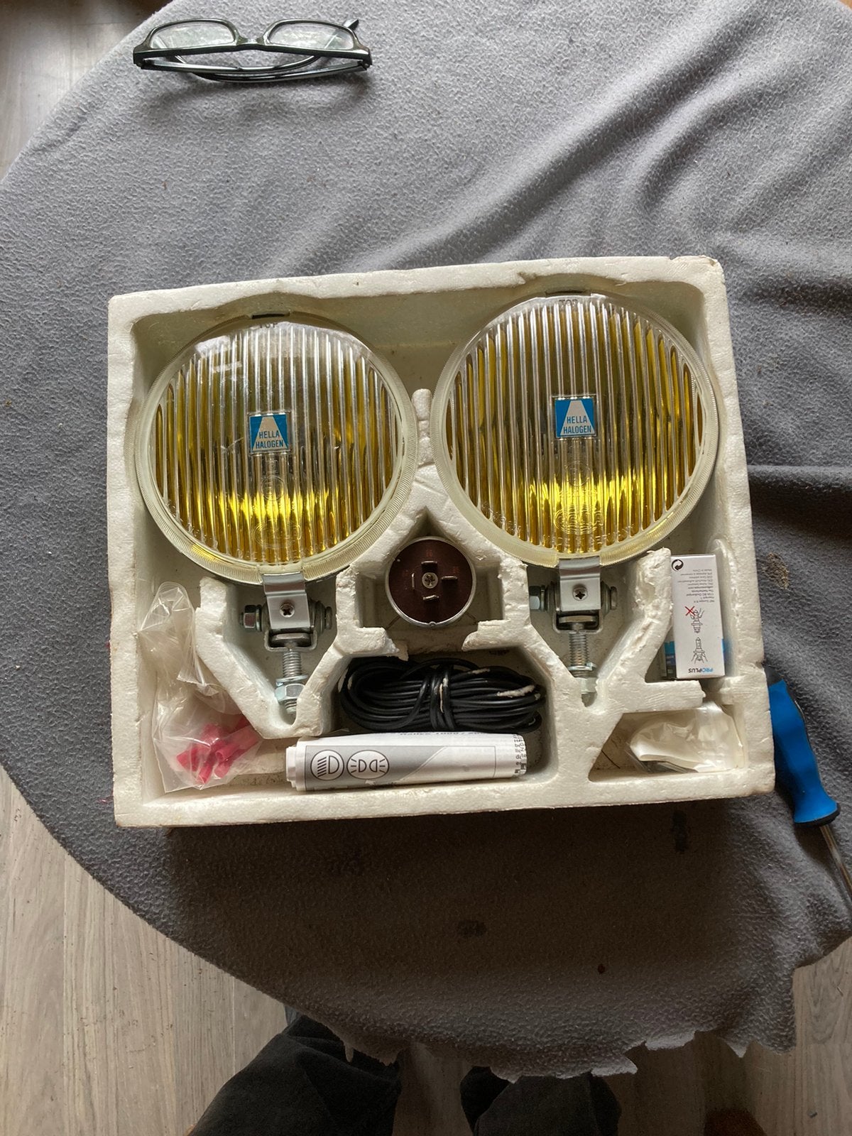 Oldtimer 1 set Hella mistlampen type 140, Ophalen of Verzenden, Gebruikt