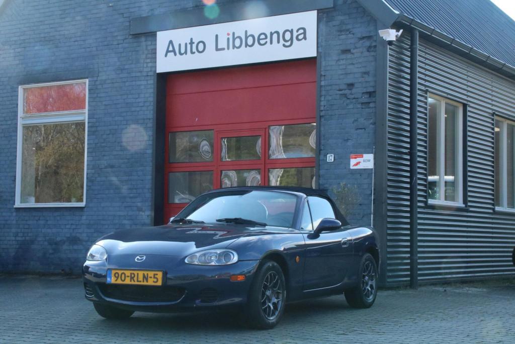 Mazda MX-5 1.6i Exclusive 128.000 km! / STUURBEKR / CENTRALE, Auto's, Zwart, 4 cilinders, Cabriolet, Blauw