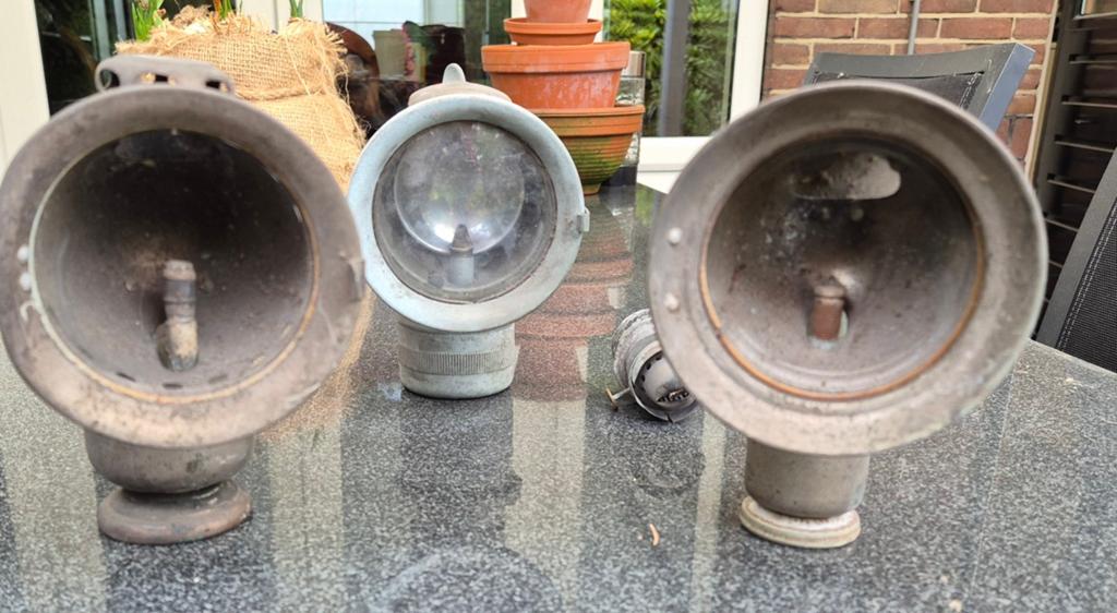 3 antieke carbidlampen, Ophalen of Verzenden