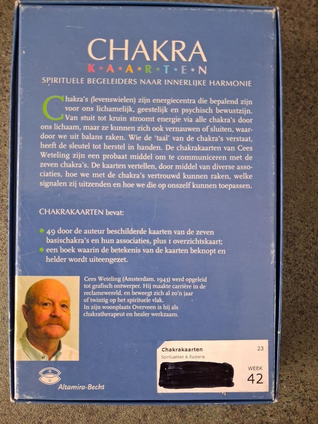 Chakra kaarten., Boeken, Tarot of Kaarten leggen, Ophalen of Verzenden, Zo goed als nieuw, Cees Weteling