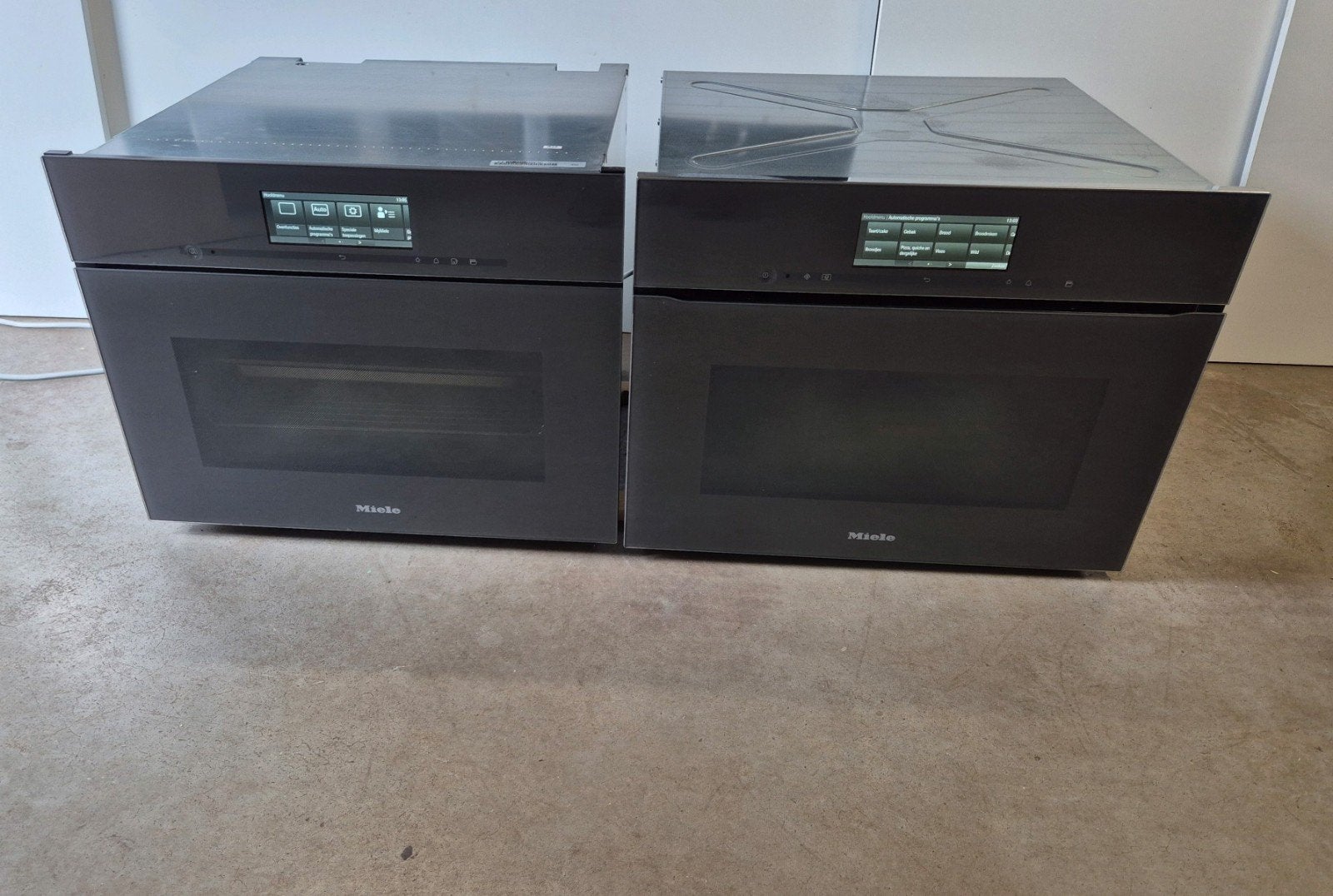 GREEPLOOS! Miele oven set: combi magnetron + stoom-bak oven, Ophalen, 45 tot 50 cm, Inbouw, Miele