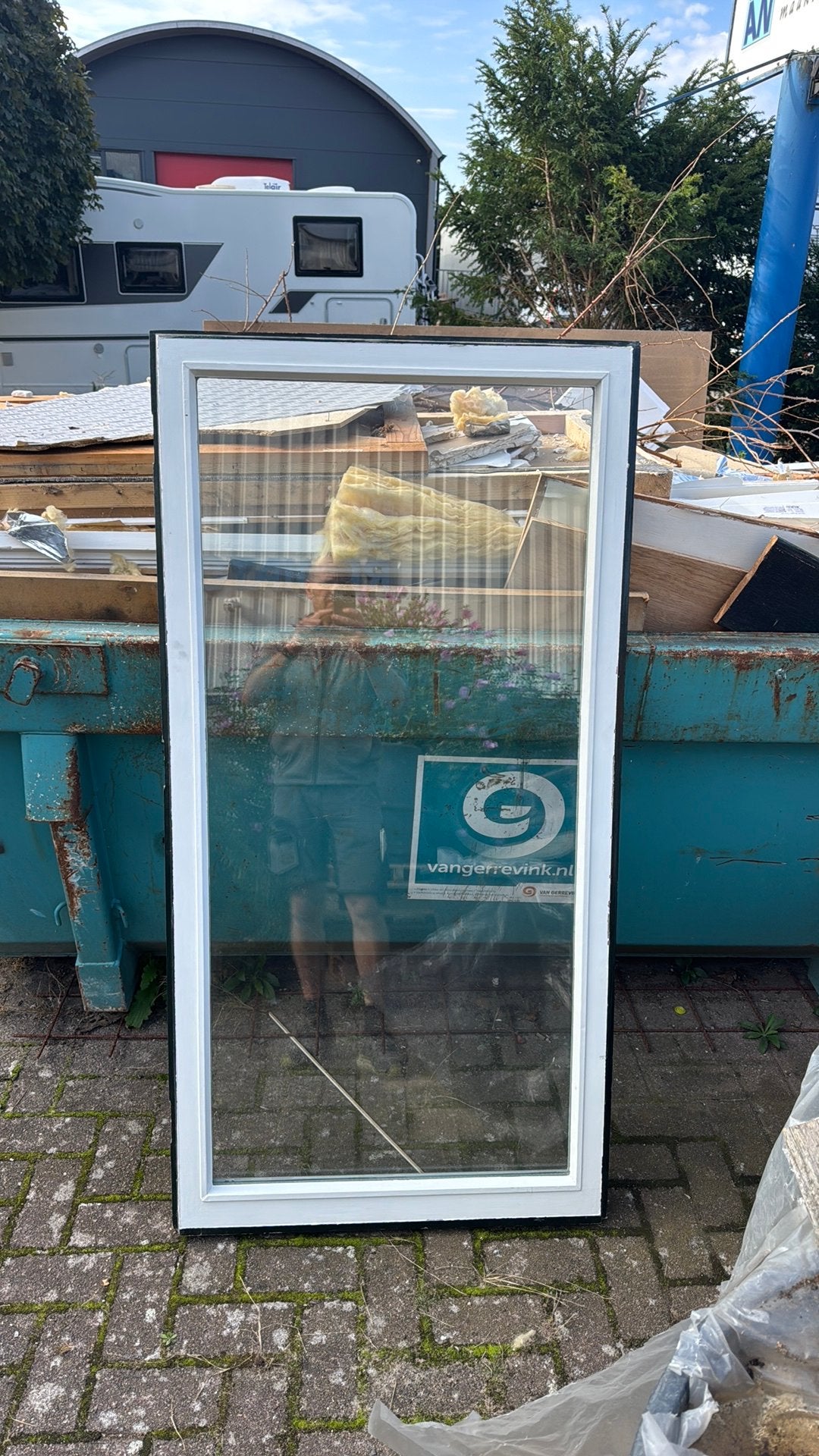 Draairaam hardhout, Ophalen, Gebruikt, Minder dan 75 cm, Raamkozijn