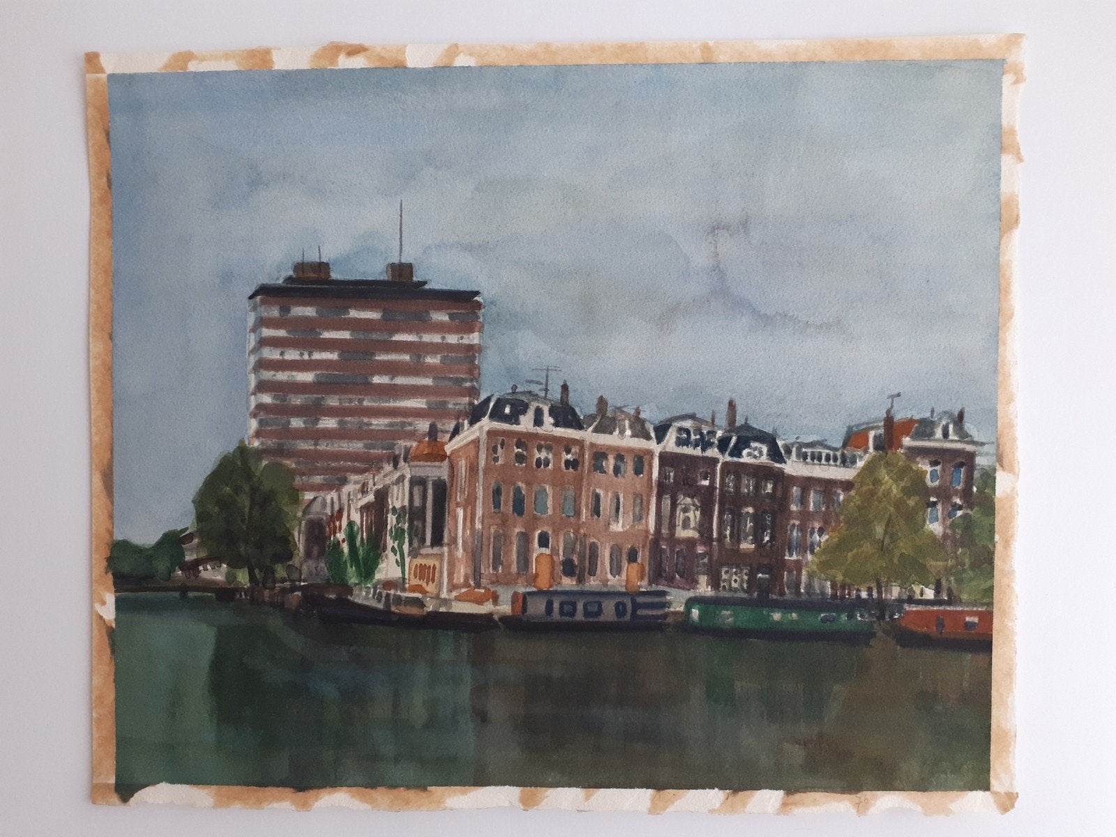 Stadsgezicht Amsterdam, Sarphatikade aan de Amstel, Ophalen of Verzenden