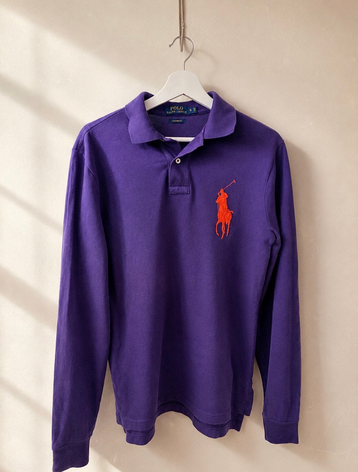 Vintage Ralph lauren longsleeve, Kleding | Heren, Verzenden, Zo goed als nieuw, Maat 48/50 (M), Paars