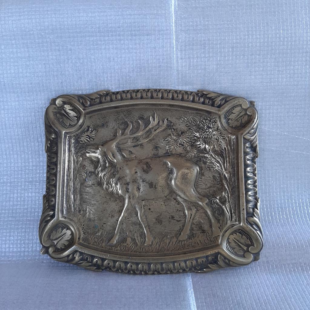 oude, decoratieve asbak koper, gemerkt JH 32 Déposé, Antiek en Kunst, Antiek | Koper en Brons, Ophalen of Verzenden, Koper