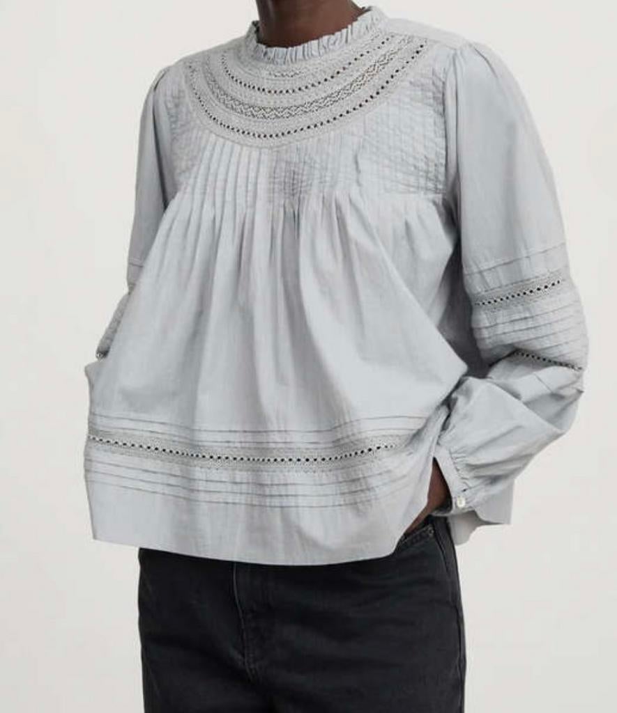 Skall Studio prachtige blouse  cloud grey 38 NIEUW, Ophalen of Verzenden, Nieuw, Maat 38/40 (M), Grijs