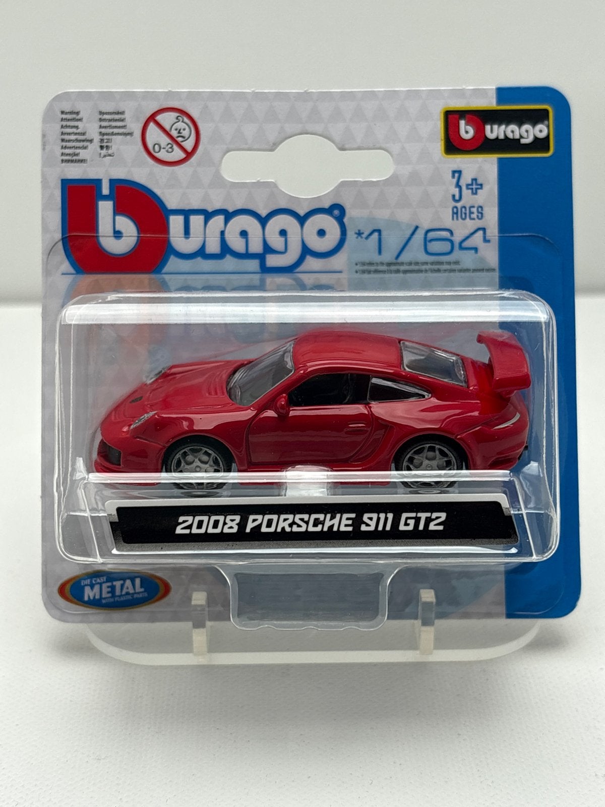 Bburago 2008 Porsche 911 GT2 - Rood (1:64), Auto, Nieuw, Ophalen of Verzenden, Bburago