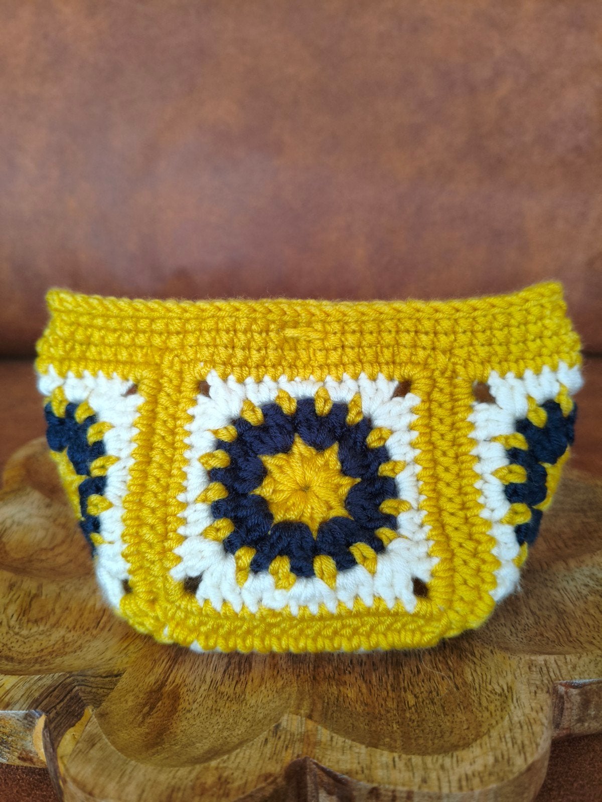 Granny Square Tasje - Mosterd, Blauw & Ivoor, Ophalen, Nieuw, Overige kleuren, Overige typen