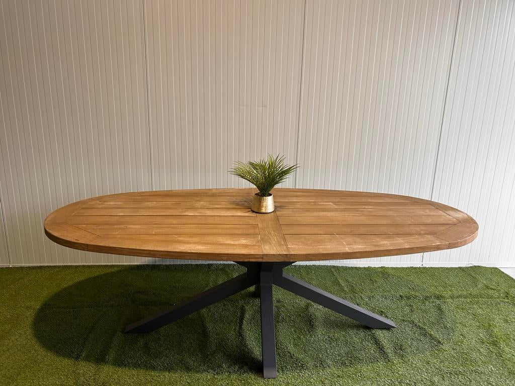 Santika Diogo Ovale Dining Tuintafel 240x120 cm, ., Ophalen of Verzenden, Zo goed als nieuw, .