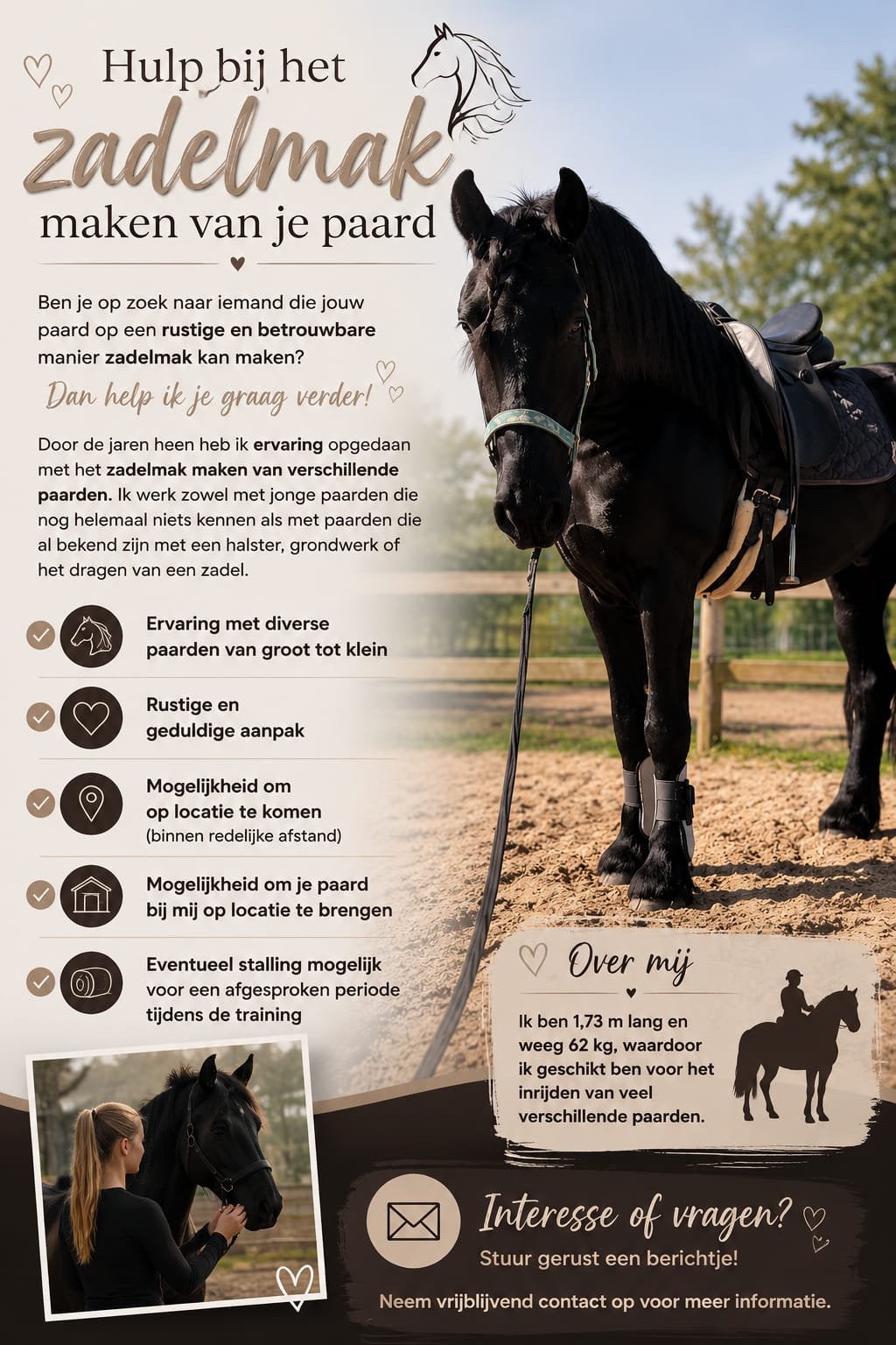 Zadelmak maken van uw paard thuis of op locatie, Dieren en Toebehoren, Stalling en Weidegang, Stalling