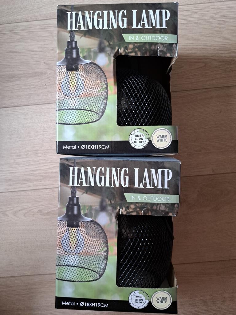 2x Hanglamp voor binnen en buiten, Huis en Inrichting, Lampen | Hanglampen, Modern, Industrieel, Nieuw, Ophalen of Verzenden, Metaal