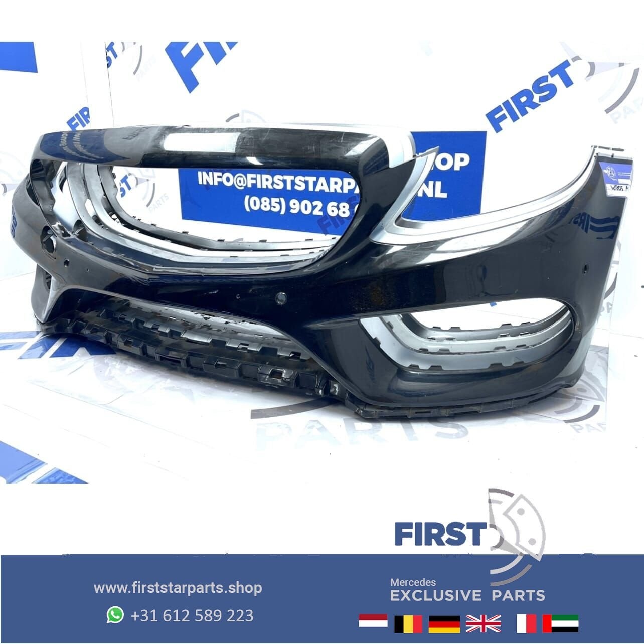 W205 C205 AMG BUMPER C KLASSE VOORBUMPER 2014-2017 A20588509, Gebruikt, -, Voor, Ophalen of Verzenden