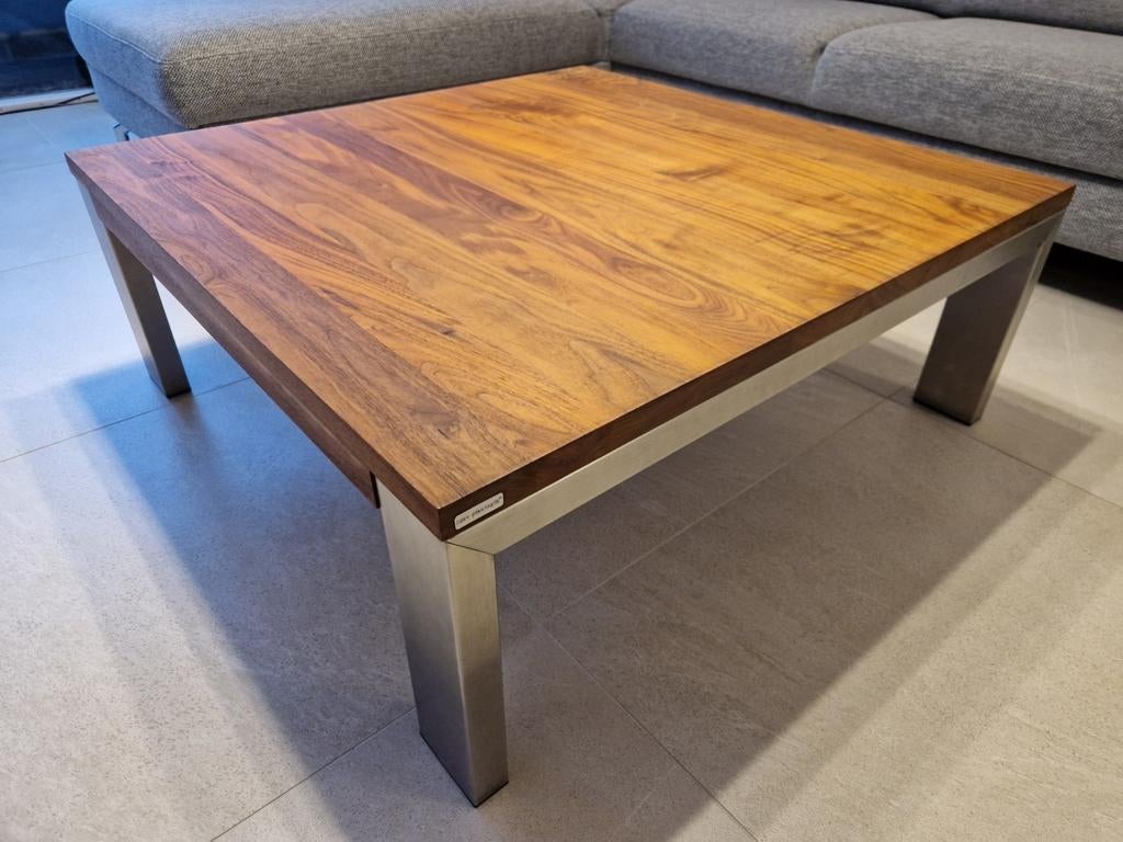 Bert Plantagie salontafel notenhout (Bridge), 100 tot 150 cm, Zo goed als nieuw, Minder dan 50 cm, Rechthoekig