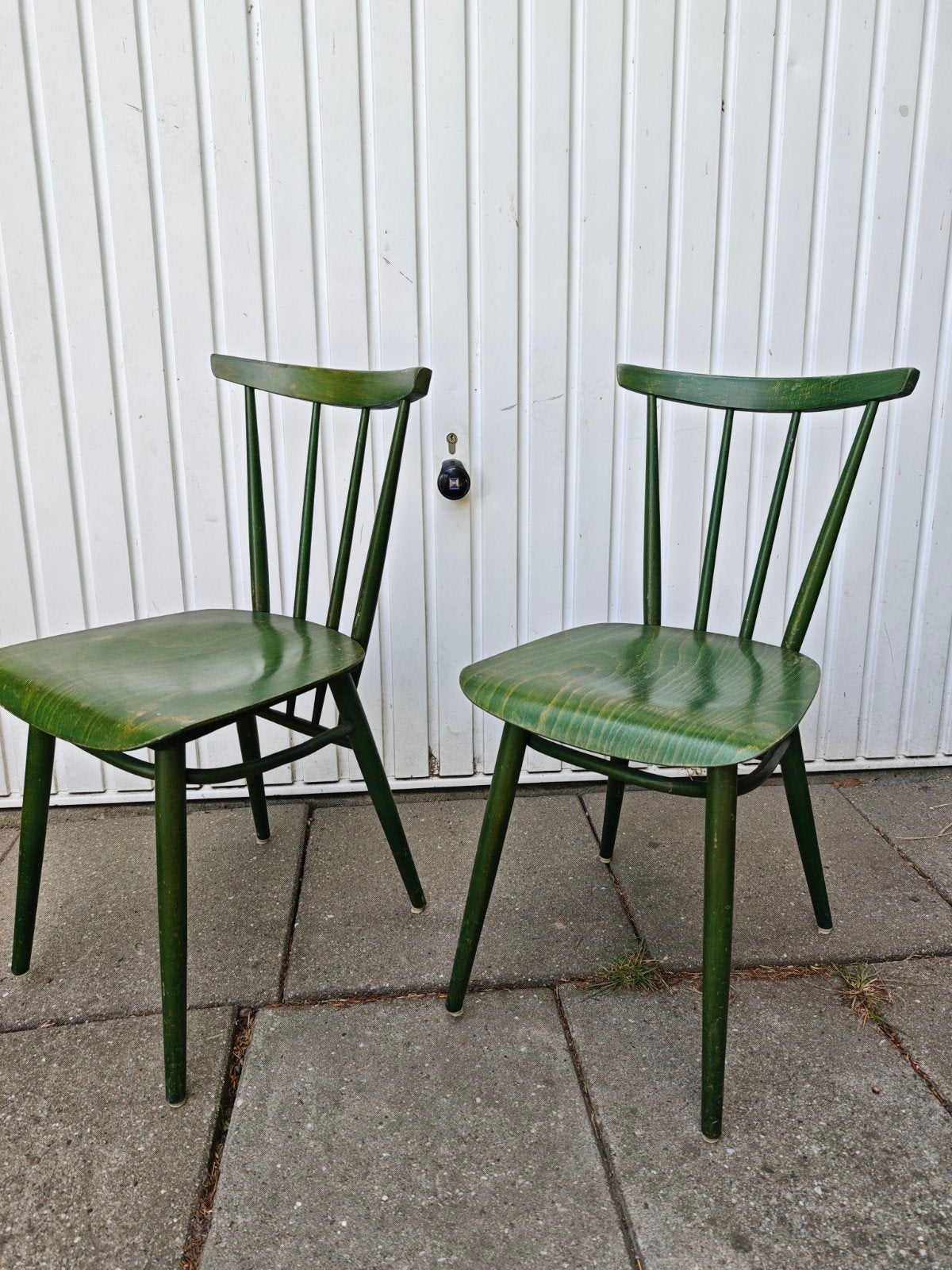Set van 2 Ligna Vintage Retro Spijlstoelen -, Ophalen
