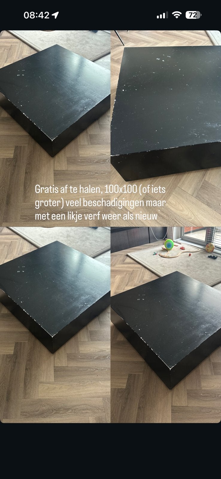 Salontafel gratis, Ophalen, Gebruikt, 100 tot 150 cm, 50 tot 100 cm
