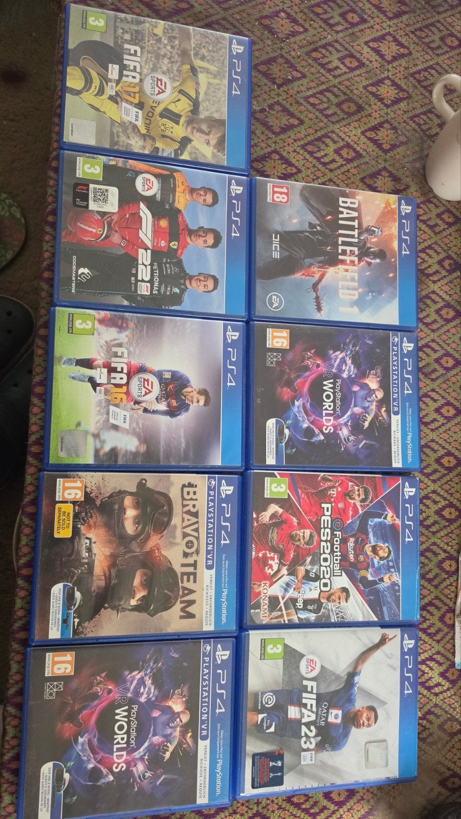 PS4 Games: FIFA, F1, PES, Battlefield, VR Worlds, Bravo Team, Ophalen of Verzenden