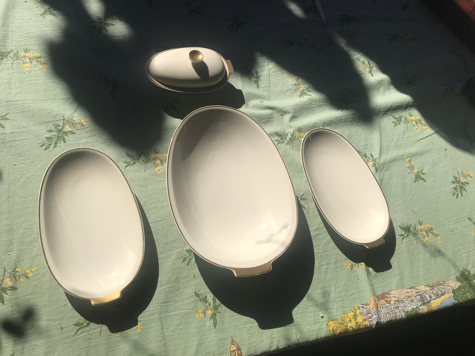 P. Ragout,Maastricht,3 vintage schalen met botervloot, Antiek en Kunst, Antiek | Servies los, Ophalen of Verzenden
