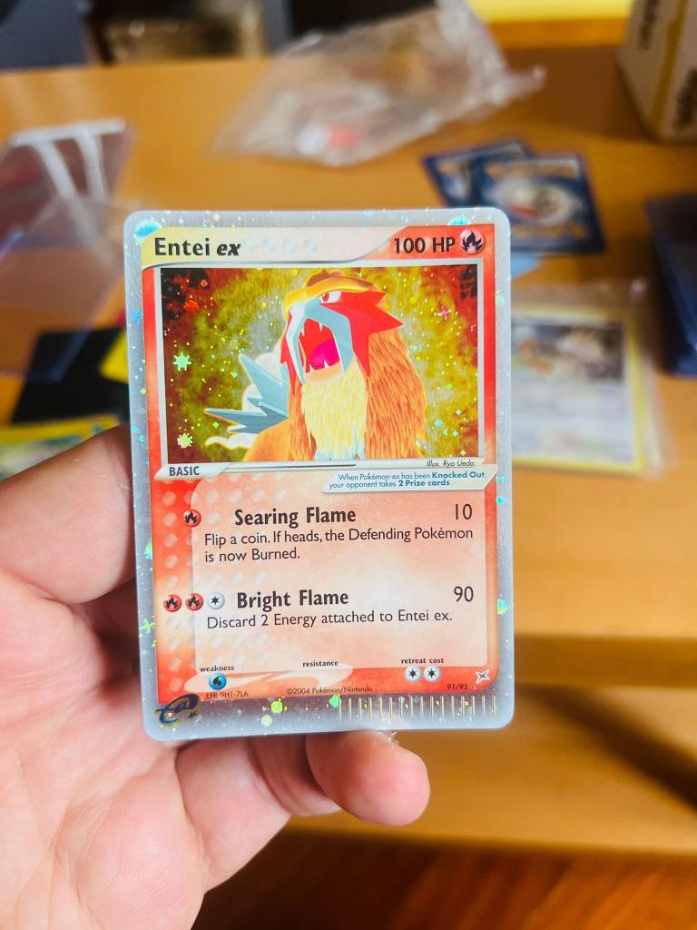 Entei Ex 91/95 Ex Team Magma Pokemon, Verzenden, Zo goed als nieuw, Losse kaart, Foil