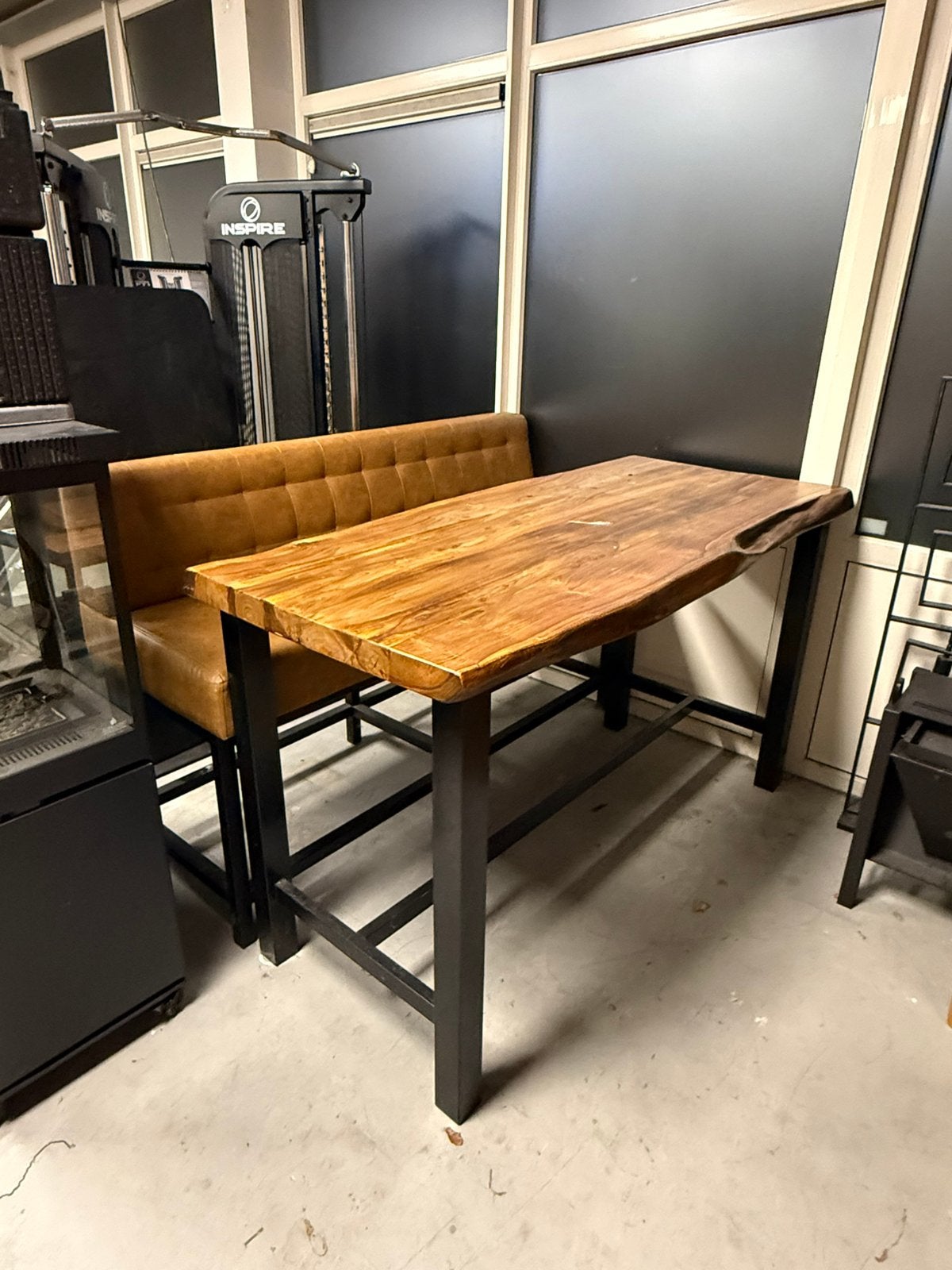 Robuuste industriële bartafel, Huis en Inrichting, Ophalen, 50 tot 100 cm, Zo goed als nieuw, 150 tot 200 cm