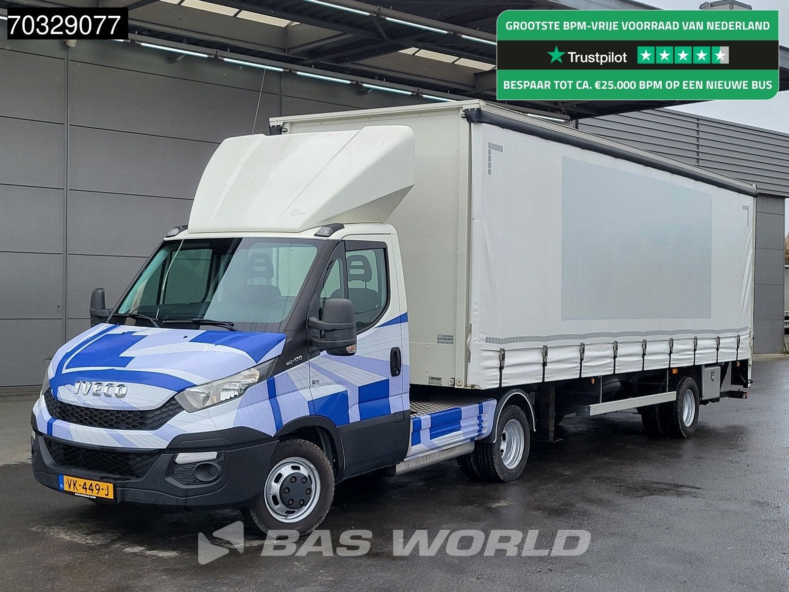 Iveco Daily 40C17 10Tons BE Trekker met Oplegger Schuifzeil, Euro 5, Stof, Gebruikt, Iveco