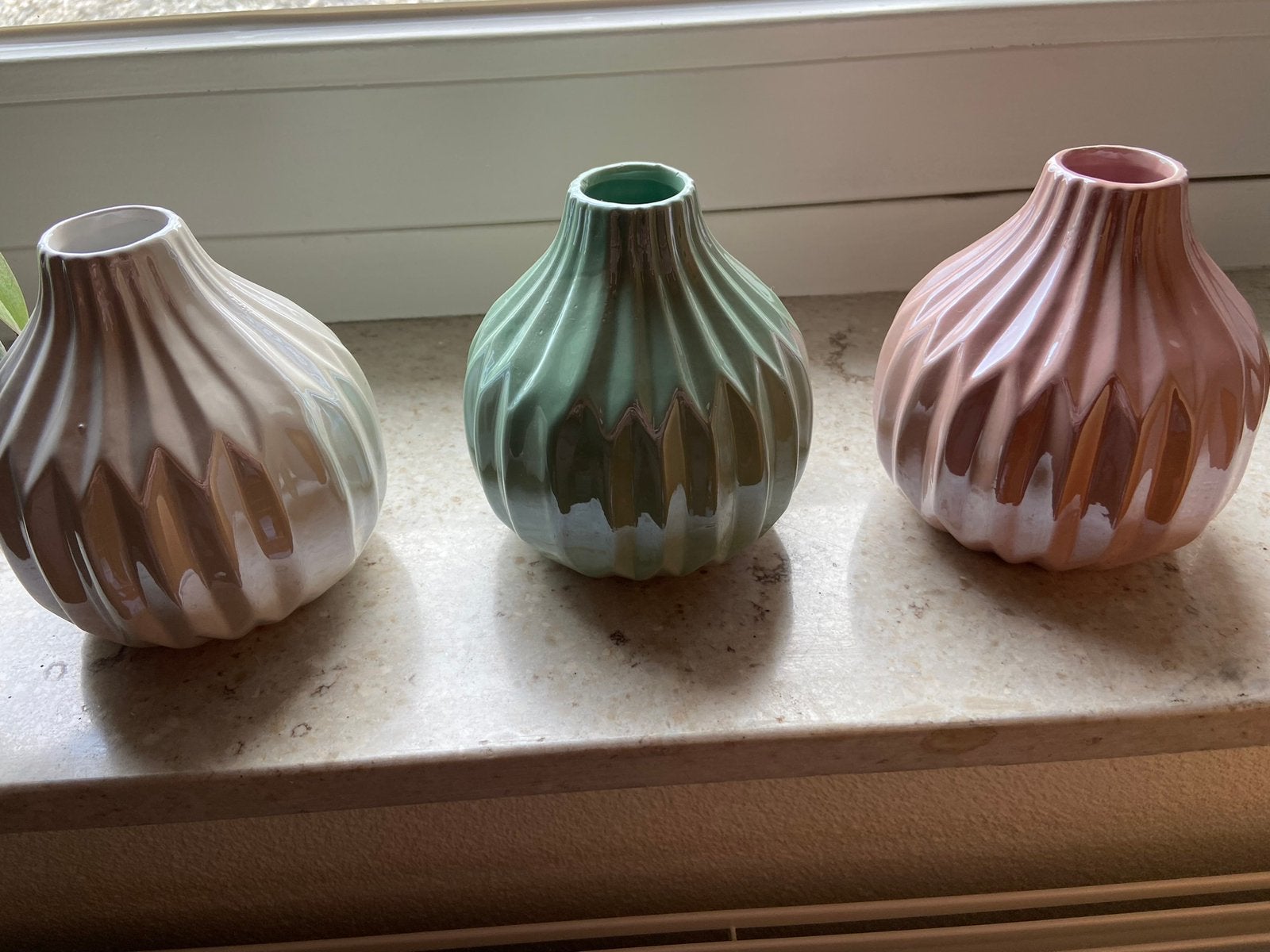 3 vaasjes.  Zie omschrijving, Huis en Inrichting, Ophalen of Verzenden, Zo goed als nieuw, Meerkleurig, 12 cm