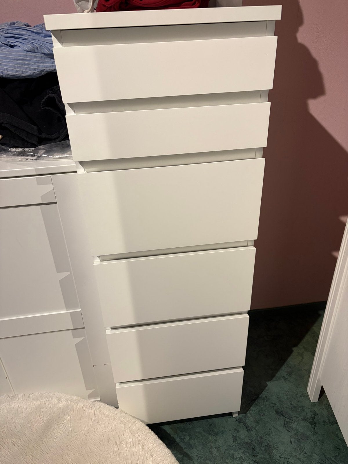 Ikea malm Witte ladekast met 6 lades, Ophalen, 5 laden of meer, 50 tot 100 cm, Zo goed als nieuw