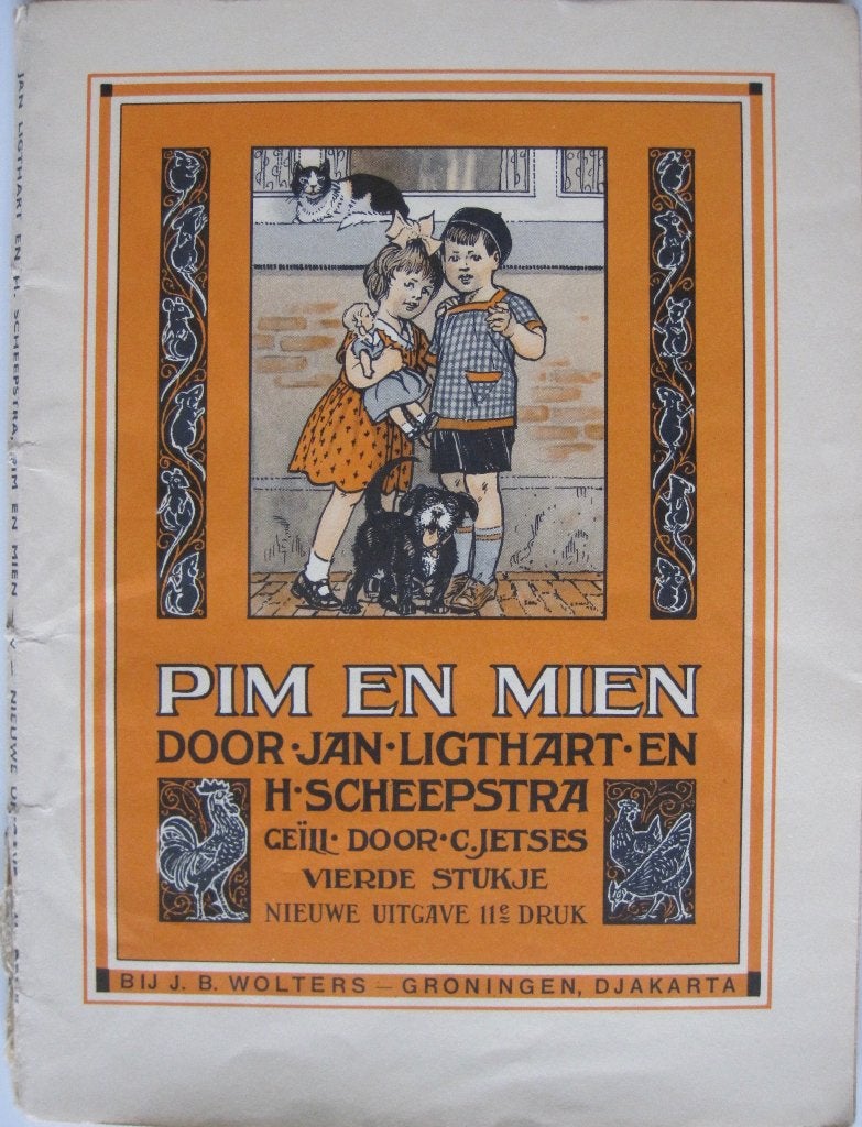 Pim en Mien - vierde deeltje -11e druk -1952, Antiek en Kunst, Ophalen of Verzenden, Jan Ligthart en H. Scheepstra - Geïllustreerd Cornelis Jetses