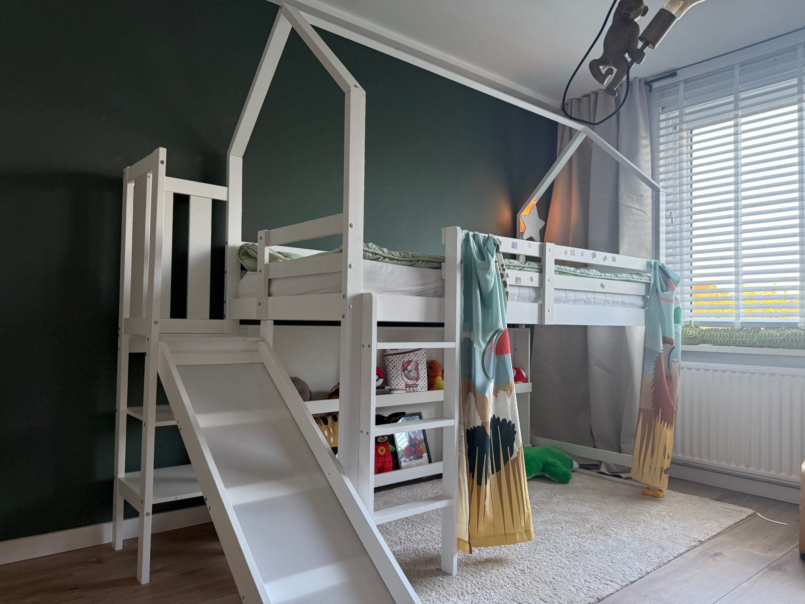Kinderbed hoogslaper | Met glijbaan en trap | 90x200, Huis en Inrichting, 90 cm, Eenpersoons, Overige typen, Ophalen of Verzenden