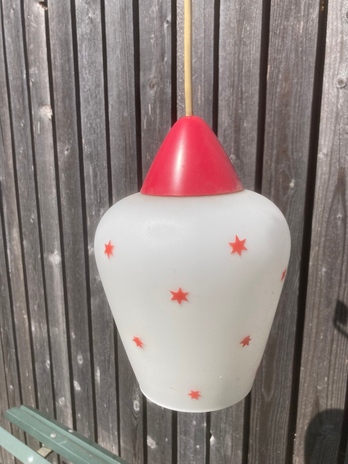 Vintage plafondlamp jaren 60, Mid century vintage, Gebruikt, Glas, Nvt