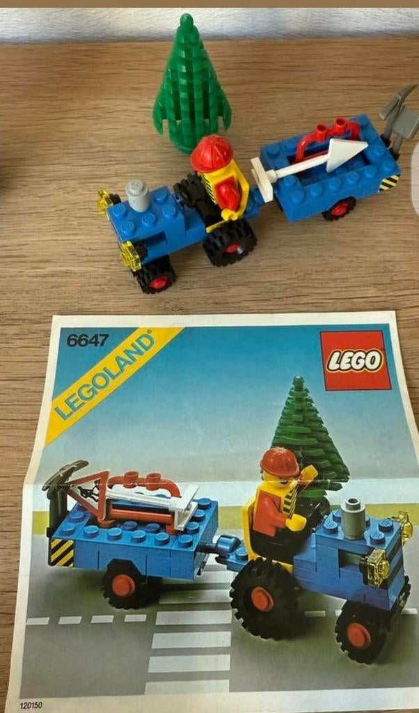 LEGO Legoland 6647 Tractor met aanhanger en figuur, Gebruikt, Lego, Ophalen of Verzenden, Compleet