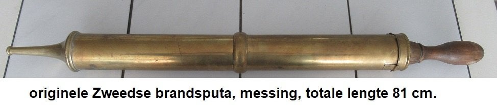 originele zware Zweedse messing BRANDSPUTA, Ophalen of Verzenden, Koper