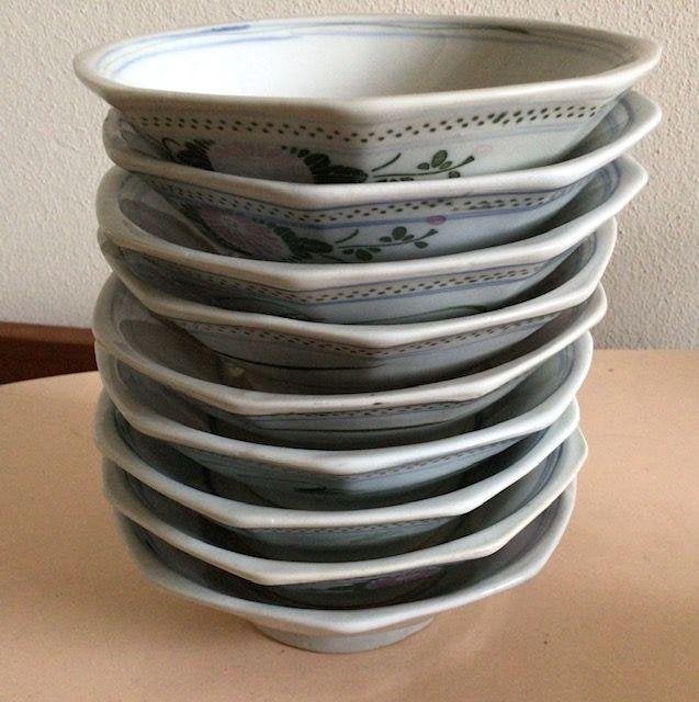 Chinees aardewerk, 10 kommen, ø 13 cm, Huis en Inrichting, Gebruikt, Ophalen of Verzenden, Kom(men), Overige stijlen