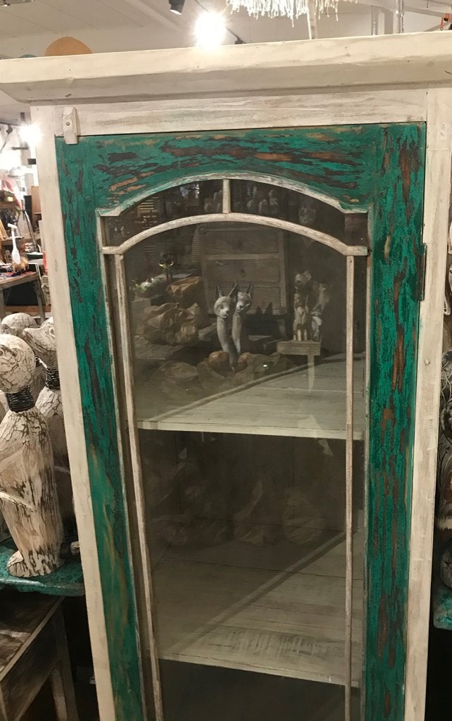 Indiase kast uit India met glas 167 cm vitrine, Verburgt Vintage, Met deur(en), Nieuw, Schipluidenlaan 20 5035KJ Tilburg