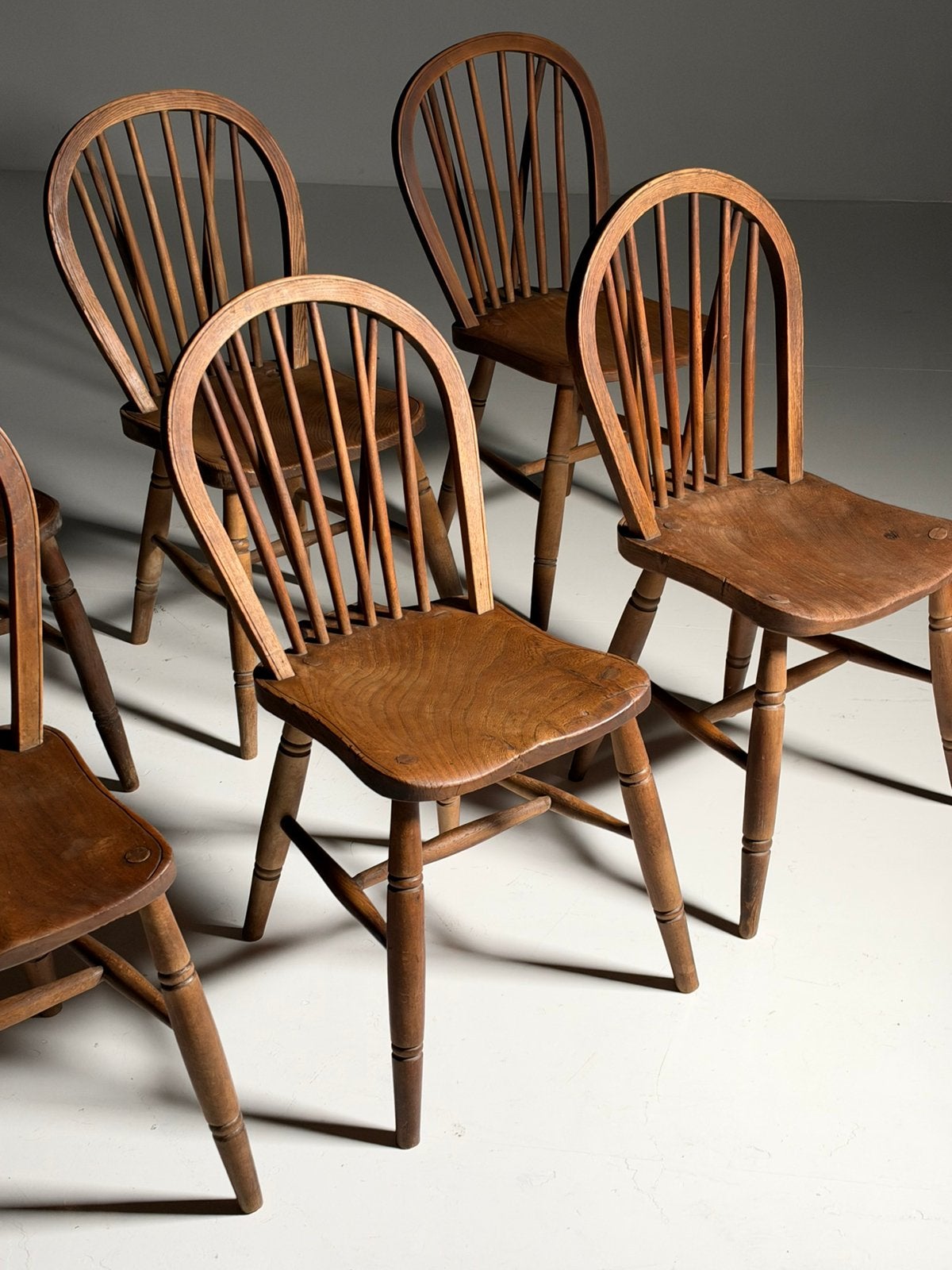 Set van 6 Windsor stoelen antiek, Huis en Inrichting, Bruin, Ophalen of Verzenden, Vijf, Zes of meer stoelen, A