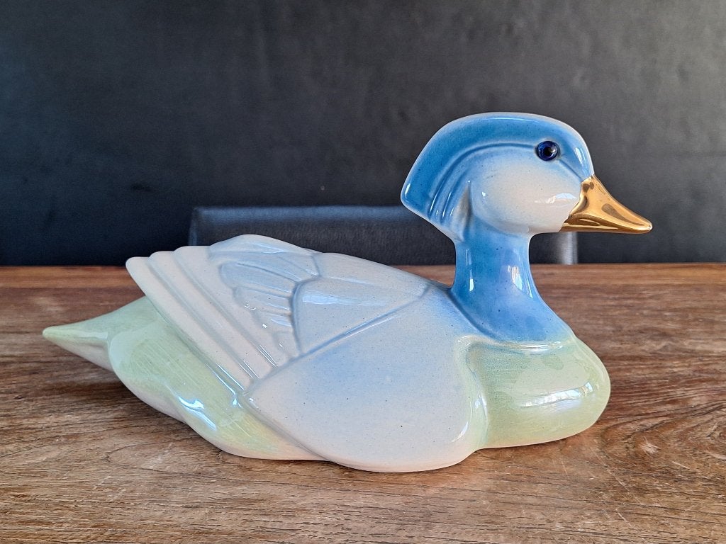 vintage art deco keramiek porselein Vista Alegre beeld eend, Art deco, Ophalen of Verzenden, 20 - 50 cm, Steen of Keramiek
