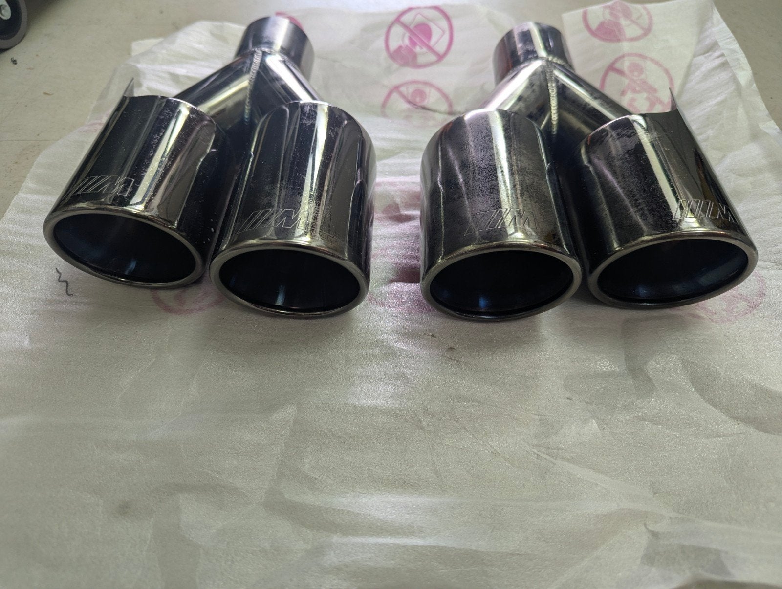 nieuwe BMW M uitlaat sierstukken slanted tip blackchrome, Ophalen of Verzenden, Nieuw, BMW