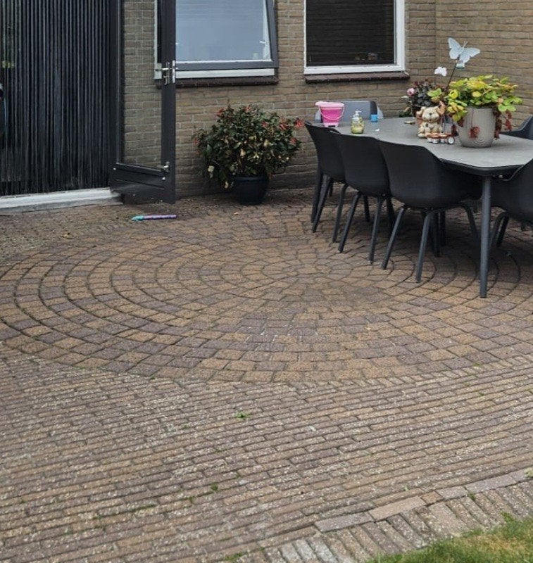 cirkel terras 2 stuks, Tuin en Terras, Tegels en Klinkers, Ophalen, Gebruikt, Beton, Terrastegels