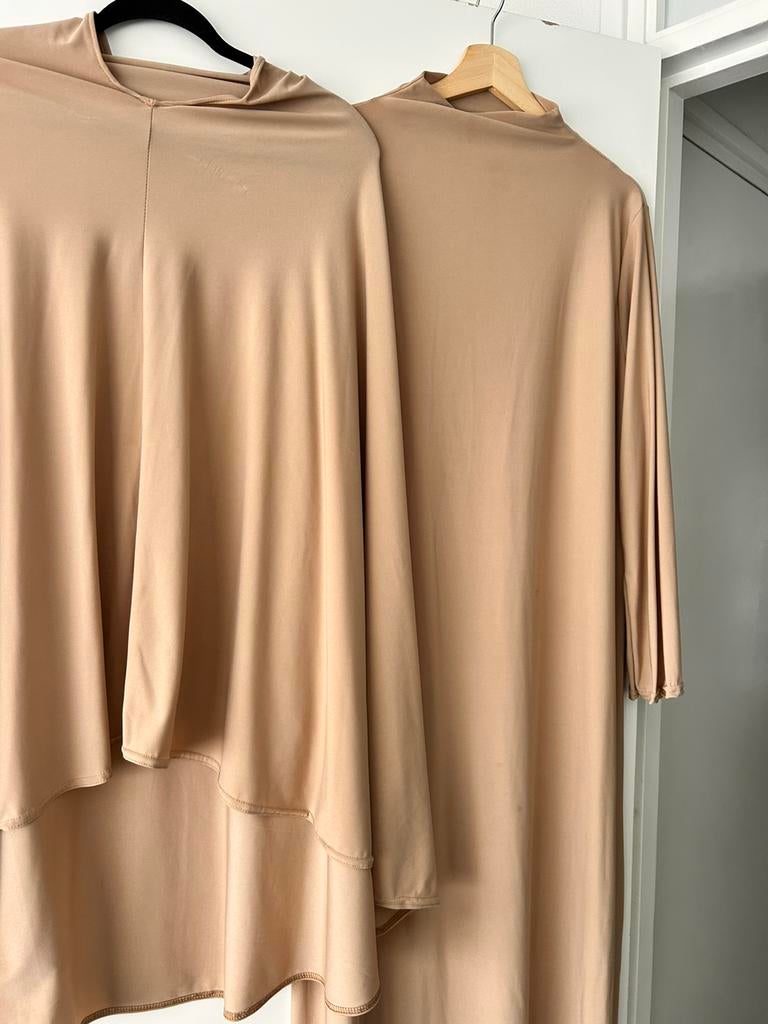 Nieuwe jersey khimaar set jurk en khimaar ghimar/ghimaar, Ophalen of Verzenden, Nieuw, Maat 46/48 (XL) of groter, Onder de knie