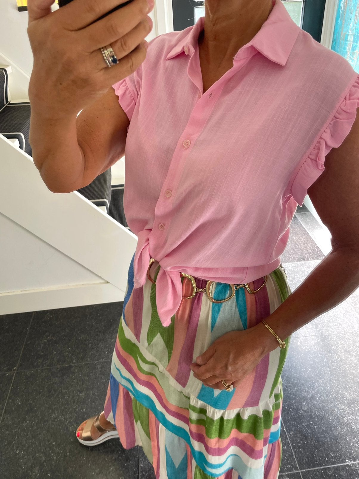 New Collection Italy, super lief mouwloos blousje,S/M, Ophalen of Verzenden, Nieuw