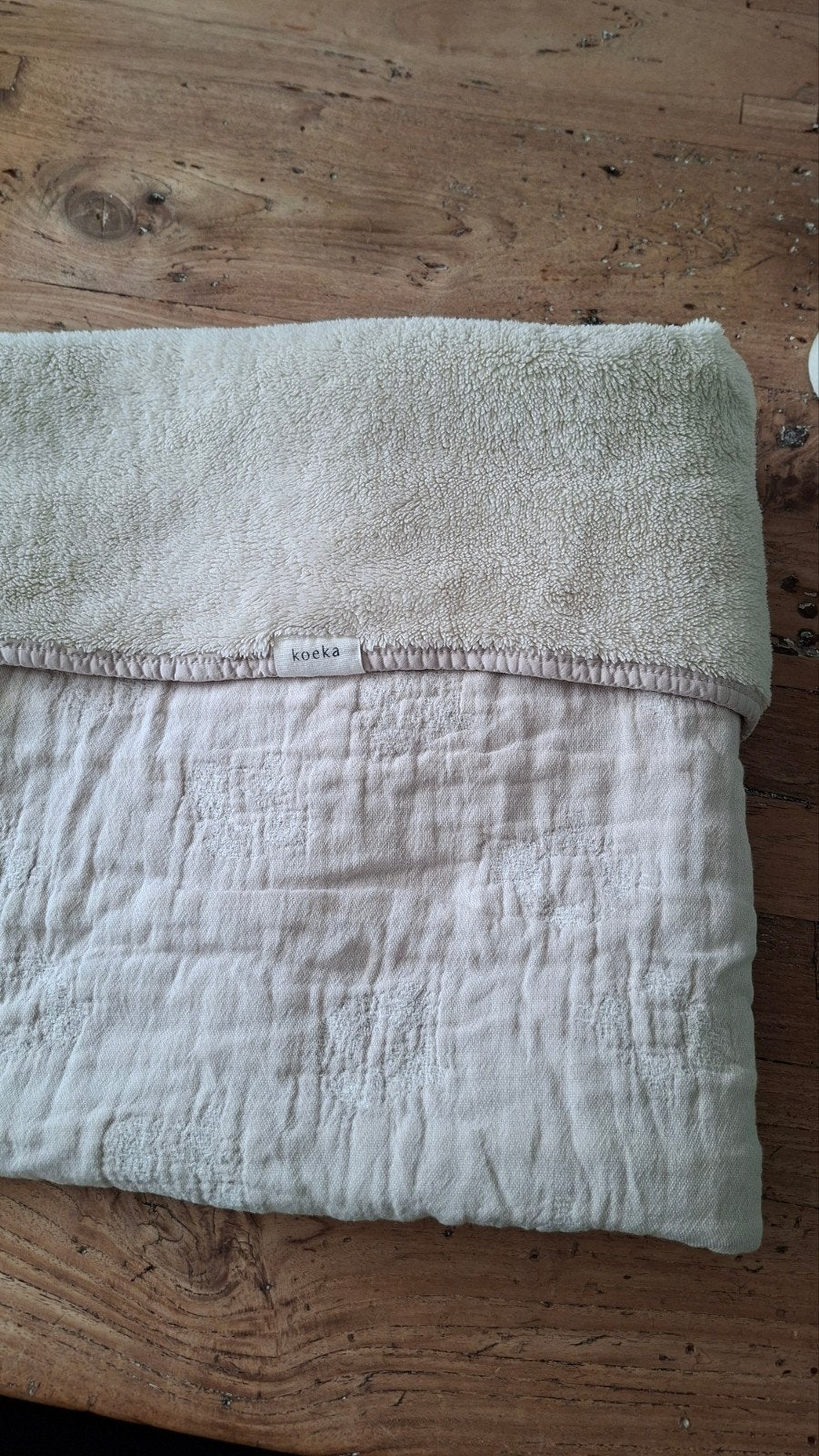 Koeka deken 75x100 cm, Meisje, Beige, Ophalen of Verzenden, Dubbelzijdig