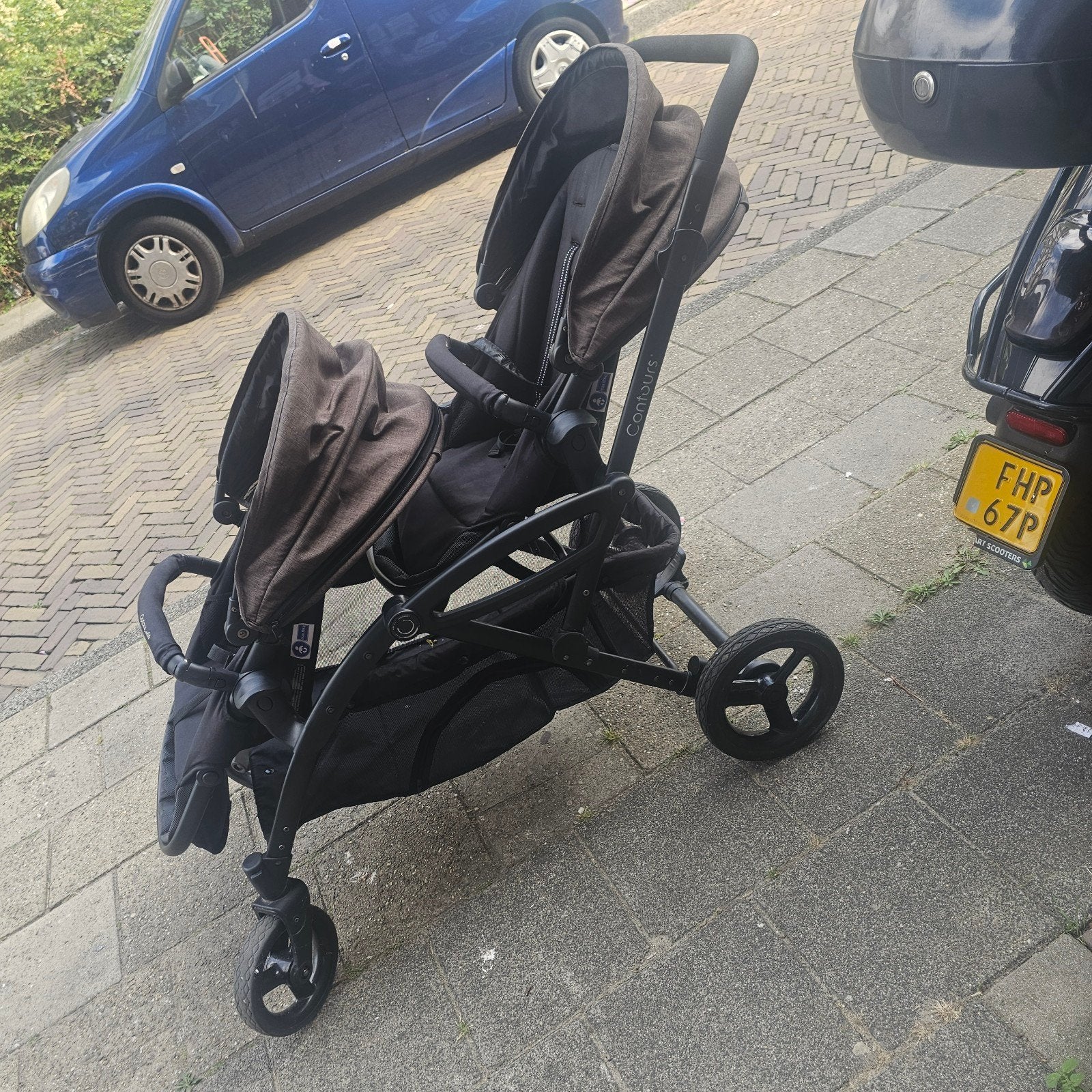 Contours Duowagen  tweeling kinderwagen. duo kinderwagen, Ophalen of Verzenden, Zo goed als nieuw, Overige merken, Duowagen