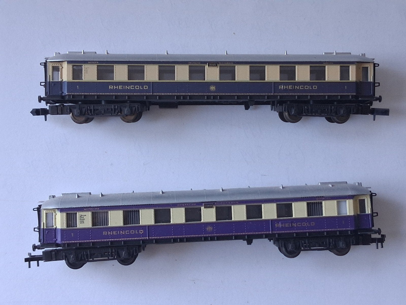 set van 2 rheingold rijtuigen N-spoor, Hobby en Vrije tijd, Arnold, Gebruikt, Gelijkstroom, Verzenden