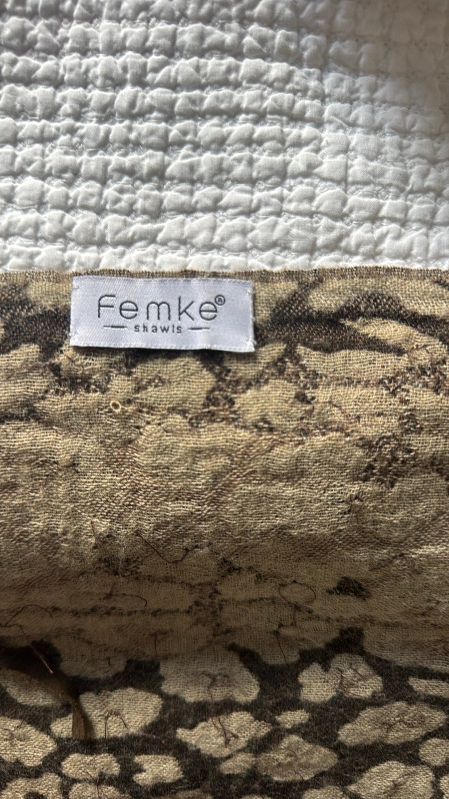Femke Shawls Sjaal met Luipaardprint en Franjes, Kleding | Dames, Ophalen of Verzenden, Zo goed als nieuw, Sjaal