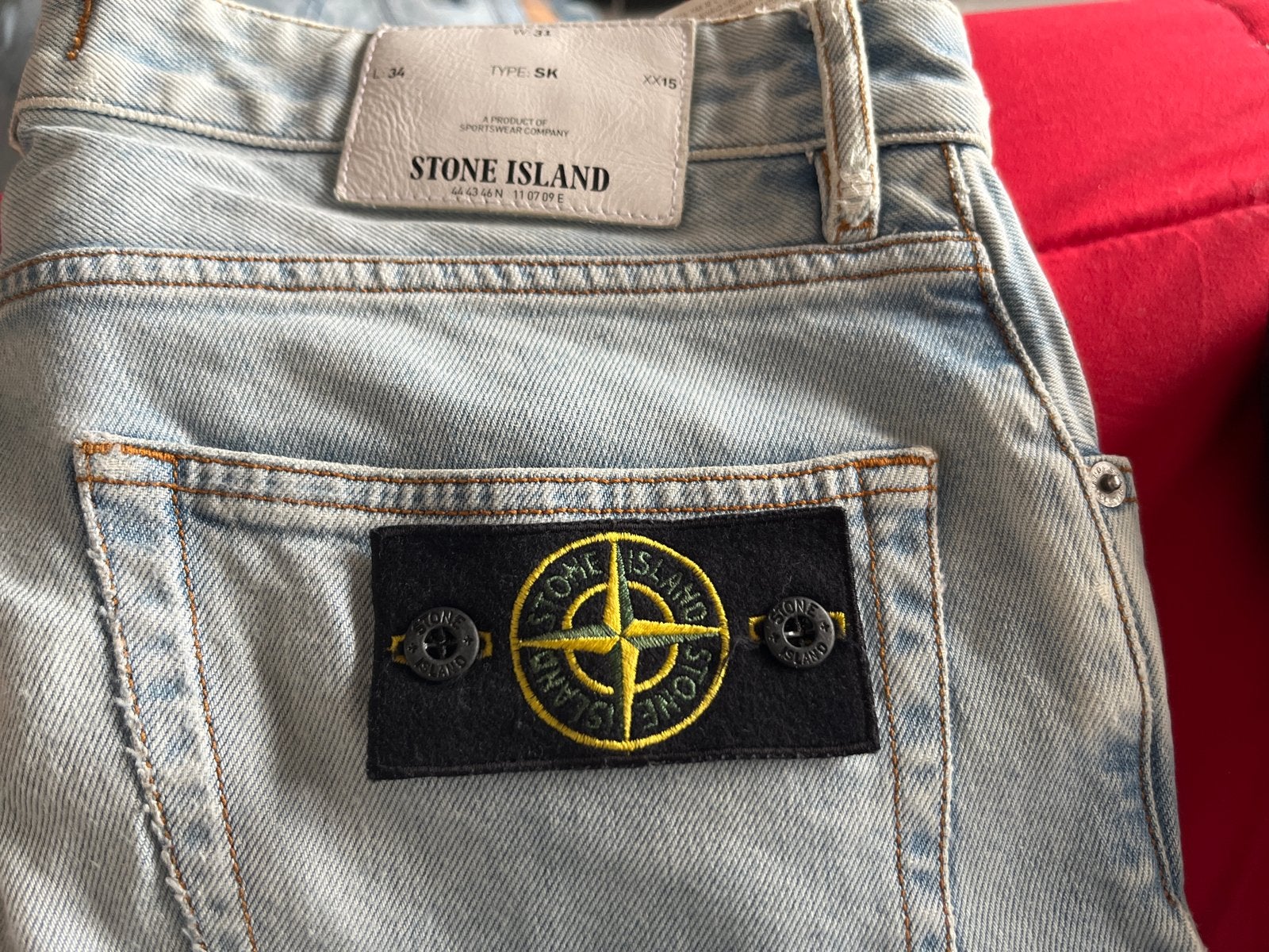 Stone Island Jeans - Maat 31/34, Ophalen of Verzenden, Zo goed als nieuw, Blauw, W32 (confectie 46) of kleiner