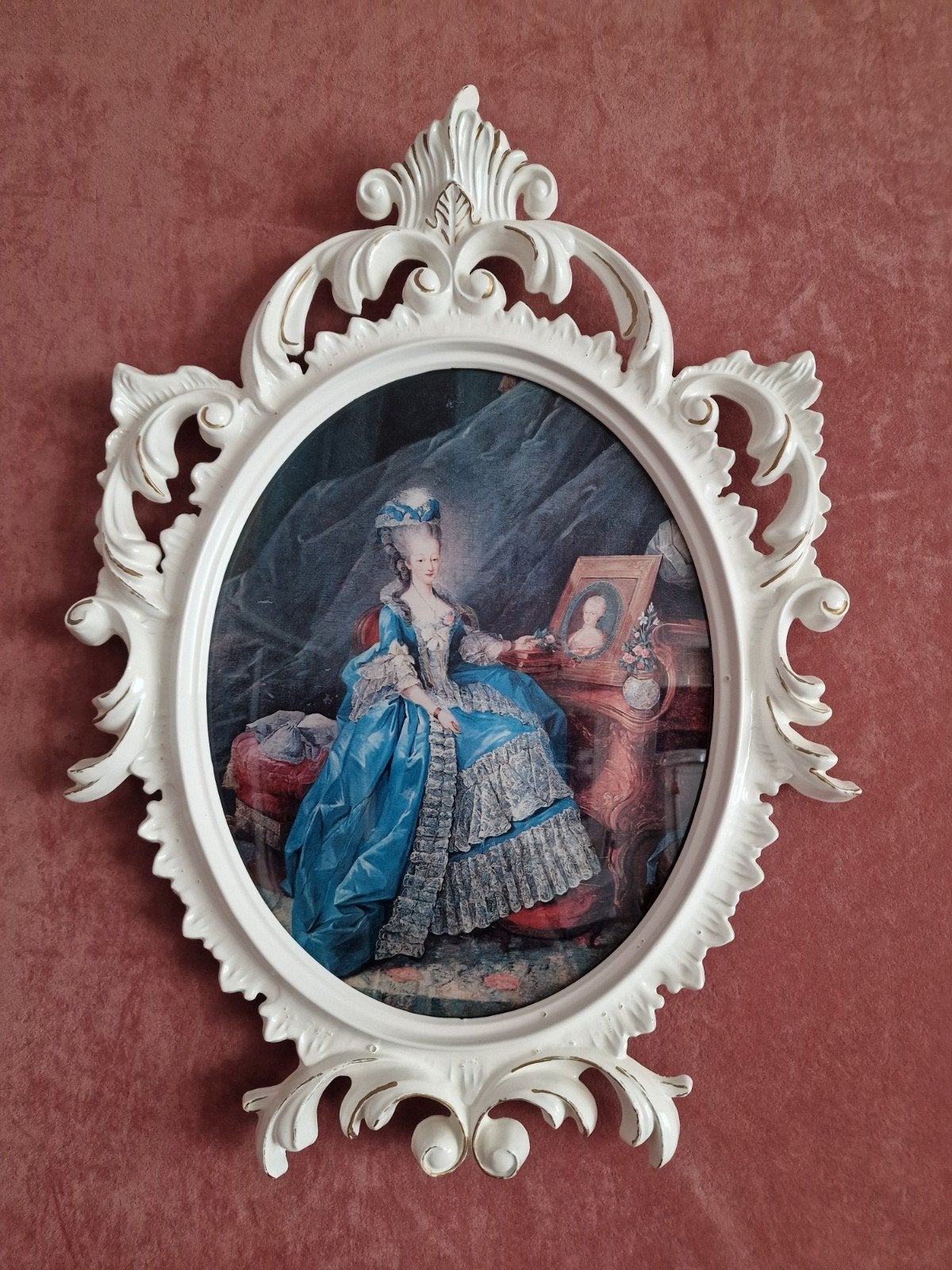 Decoratieve Barok Stijl Ovaal Schilderij met Dame, Ophalen of Verzenden