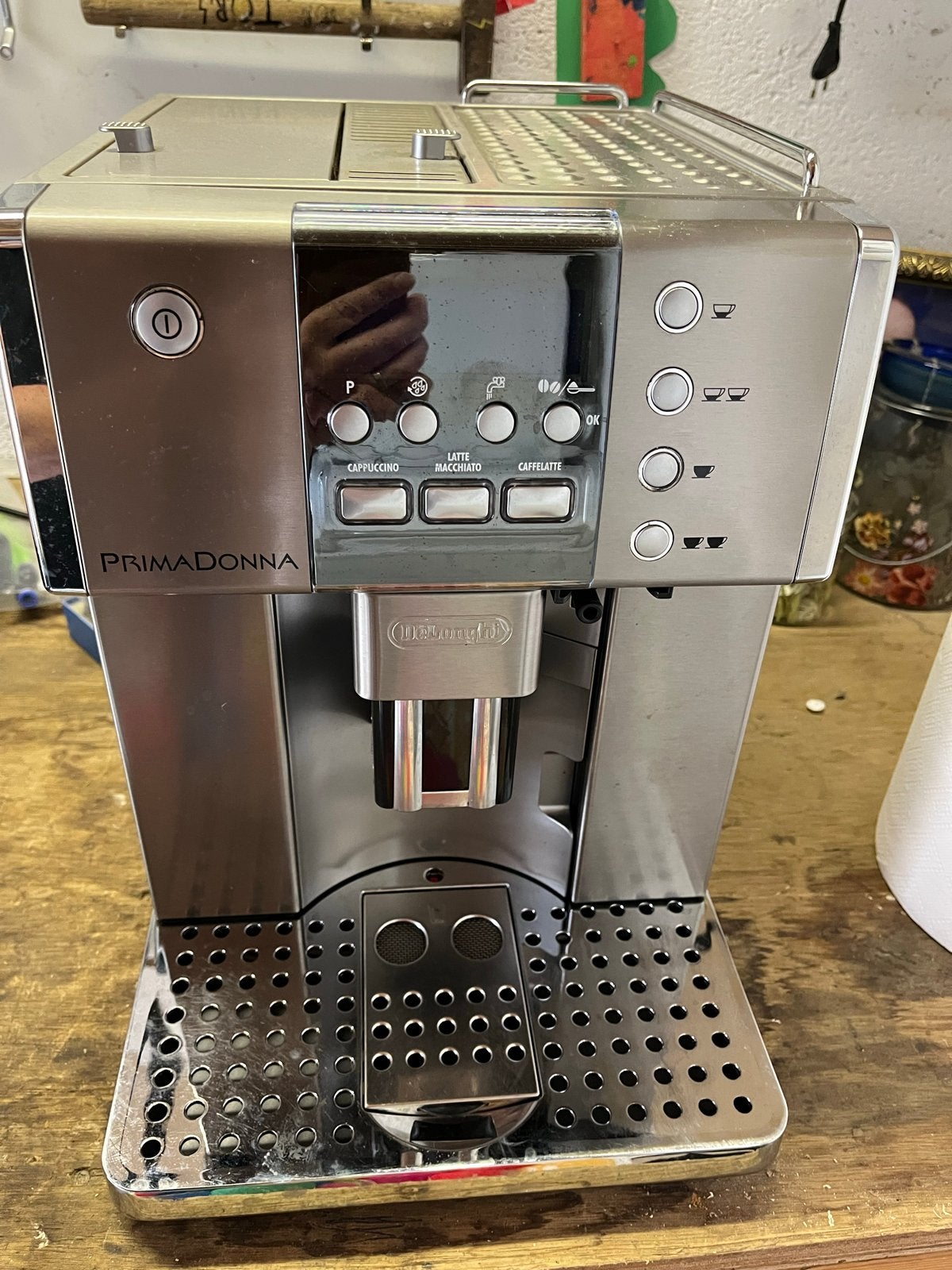 DeLonghi PrimaDonna volautomatische espressomachine, Afneembaar waterreservoir, Gebruikt, 10 kopjes of meer, Koffiemachine