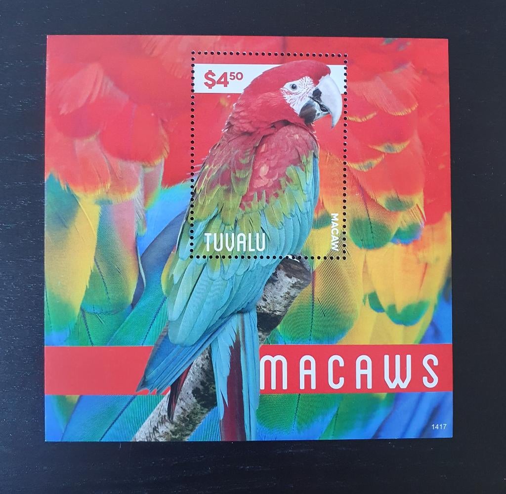 Tuvalu 2015 Vogels Papagaai Macaw Michel blok 222 postfris, Verzenden, Postfris, Dier of Natuur