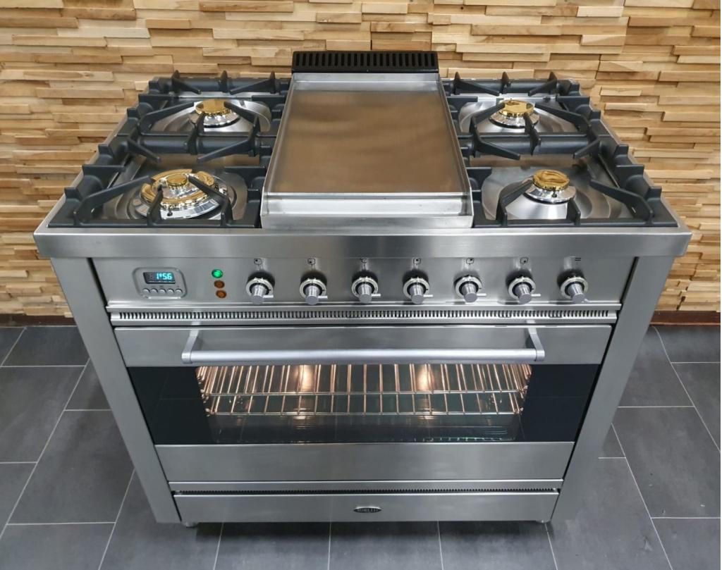 🔥Luxe Boretti Fornuis 90 cm RVS 1 elektrische oven Frytop, Niet ingevuld, 60 cm of meer, Niet ingevuld, Ophalen of Verzenden
